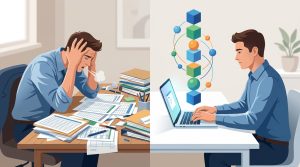 Бізнесмен вивчає графік фінансових втрат та шляхи оптимізації