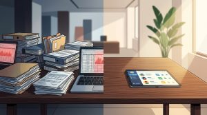 Бізнесмен у стані хаосу через відсутність CRM системи